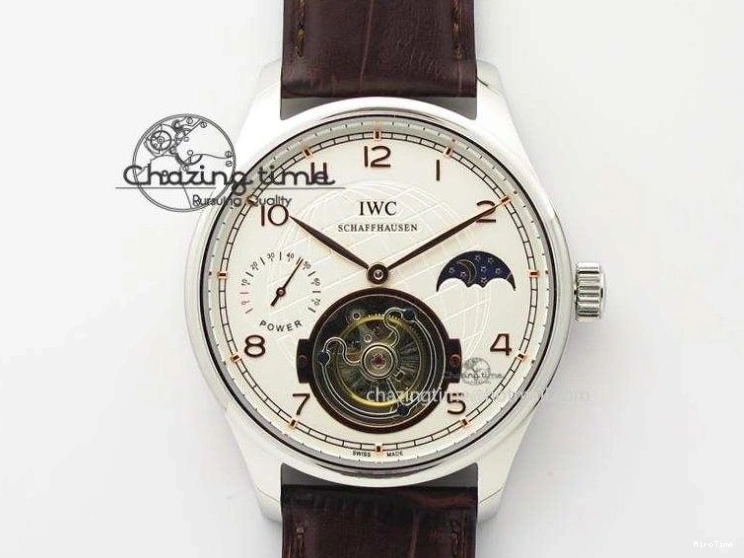 MIROTIME 0424 Effortless Portuguese IW544404 SS White Dial On Black Leather Strap A 7257